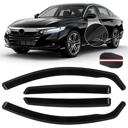 in Channel Rain Guards Fit for Honda Accord 2018 2019 2020 2021 2022 2023 (4 Count)