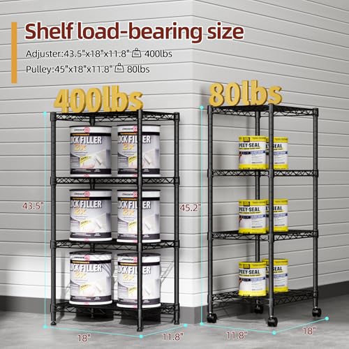 Small Wire 4 Adjustable Shelves Pantry Metal Shelf Floor Organizer