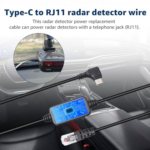 USB C to RJ11 & USB to RJ11 Radar Detector Cable for Escort Uniden & More (2 Count)