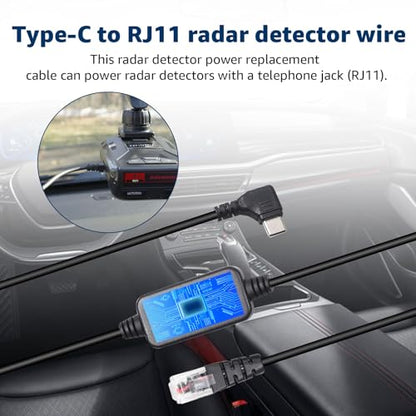USB C to RJ11 & USB to RJ11 Radar Detector Cable for Escort Uniden & More (2 Count)