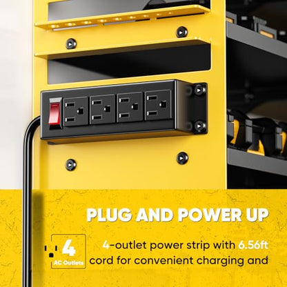 Large Power Tool Organizer Wall Mount with Charging Station