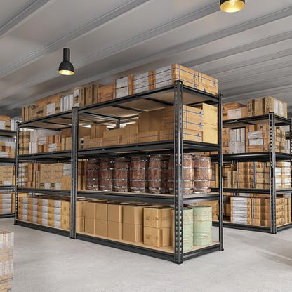 48" W Garage Shelving Heavy Duty 2550 LBS Storage Shelves 4 Tier Heavy Duty Shelving
