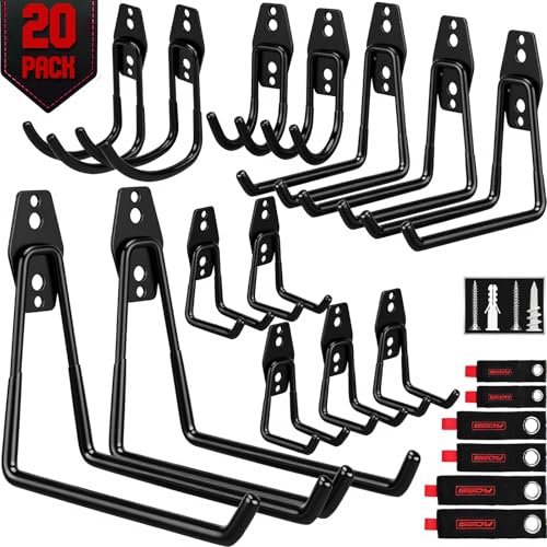 20 Pack Heavy Duty Garage Storage Hooks with Extension Cord Organizer (20 Count)