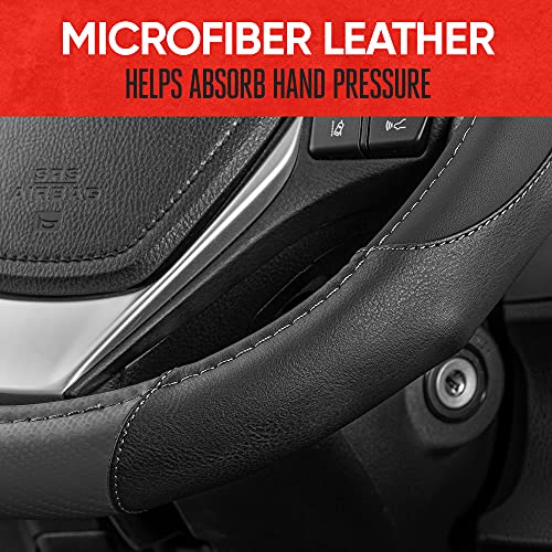 GripDrive Gray Carbon Fiber Steering Wheel Cover