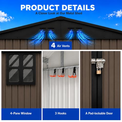 10x12 FT Outdoor Storage Shed