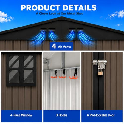 10x12 FT Outdoor Storage Shed