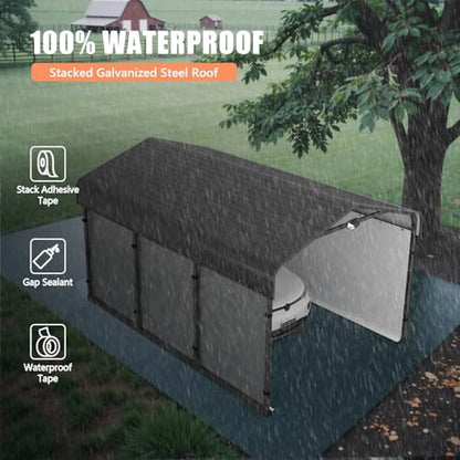 10x15 Heavy Duty Metal Carport Canopy