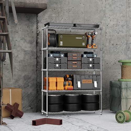 MZG 1750 lbs 5 Tier Storage Rack Metal Wire Shelving Unit (5 Count)