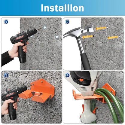 Weedeater Hanger Wall Mount Garage Organizer Trimmer Rack for Garage Wall (2 Count)