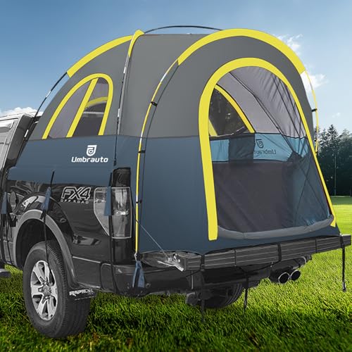 Truck Bed Tent 6.4' ~ 6.7' Easy Set Up Umburato Pickup Truck Tents for Camping