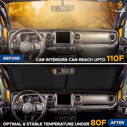 2 Piece Jeep Windshield Sun Shade (2 Count)