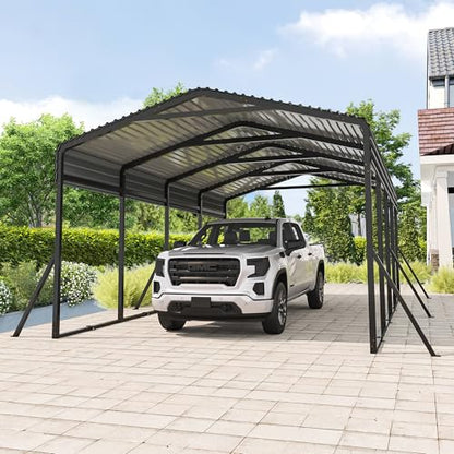 20X12 FT Heavy Duty Metal Carport Canopy with Triangle Frame Base