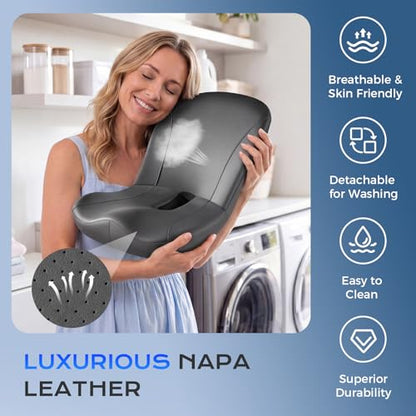 Car Seat Cushion and Lumbar Support Pillow One Piece