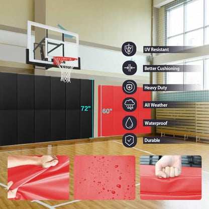 60" 72" High Gym Wall Padding 2"