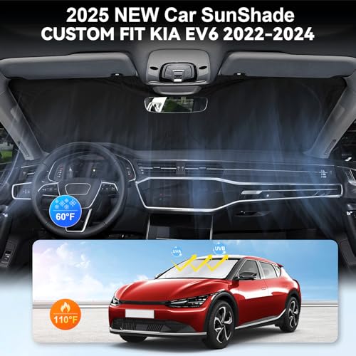 Custom Fit Kia EV6 Windshield Sunshade for 2022 2023 2024 2025 EV6 Shades
