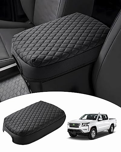 Custom for Center Console Cover Nissan Frontier 2025 2024 2023 2022 Armrest Cushion Pad Cover PU Leather Frontier Accessories 2025 2026 Car Armrest Seat Box Cover Protector Anti
