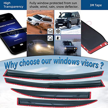 4pcs JDM Window Visors Rain Guards for 2006 (4 Count)