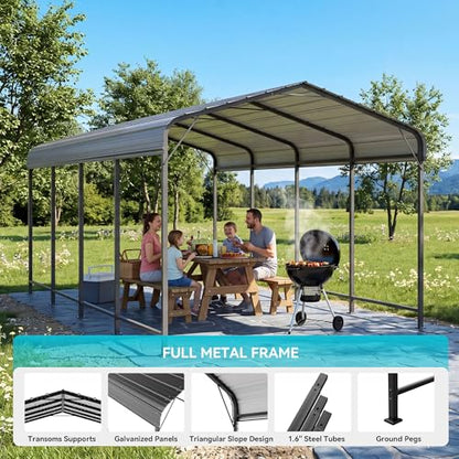 10x20 FT Heavy Duty Metal Carport
