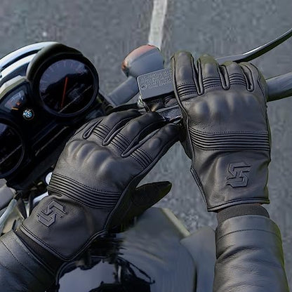 Leather Motorcycle Gloves for Men and Women