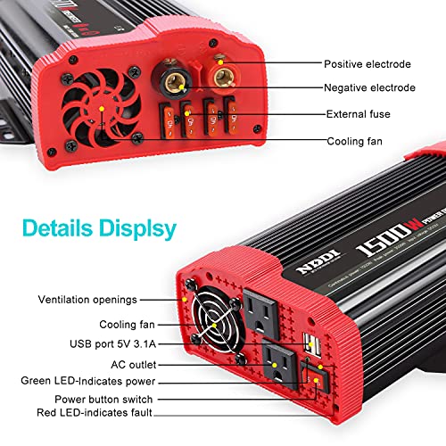 1500W Car Power Inverter Adapter