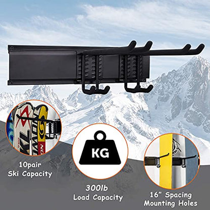 24 Inch Wall Mounted Ski Rack