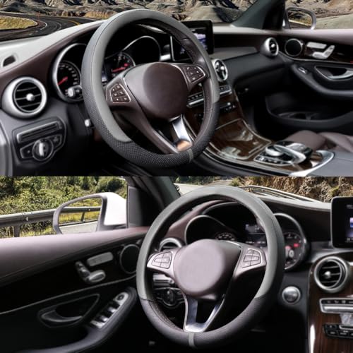 Breathable Car Steering Wheel Cover 15 inch Auto Universal Leather Wrap Non