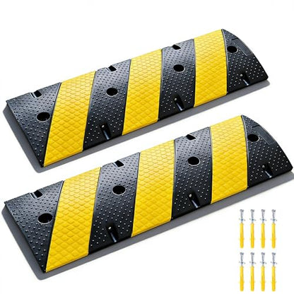 2 Pack 36 Inch Rubber Speed Bumps for Driveway
