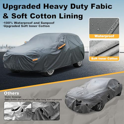 16 Layers Large SUV Car Cover Waterproof All Weather Heavy Duty
