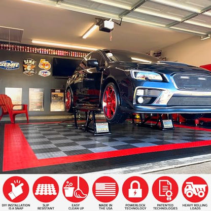 SnapLock RaceDeck CircleTrac 12"x12" Garage Tiles (24 Sq Ft)