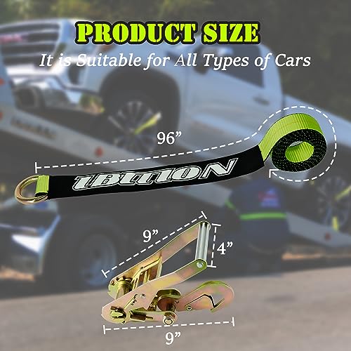 4 Pack Car Tie Down Straps for Trailers (4 Count)