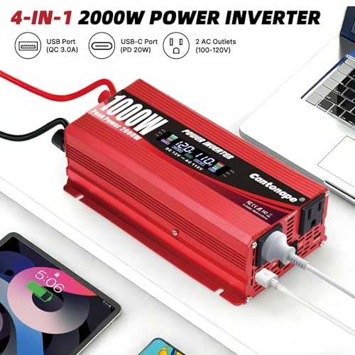 1000W Power Inverter DC 12V to 110V