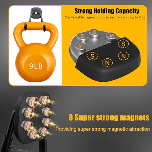 2 Pack Large Magnetic Garage Hooks Heavy Duty