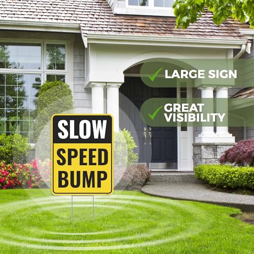 2PC Speed Bump Sign with Stakes (2 Count)