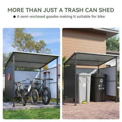 6x6FT Outdoor Trash Can Storage Shed