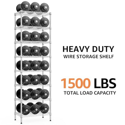 8 Tier 2000 lbs Storage Rack Metal Wire Shelving Unit (8 Count)