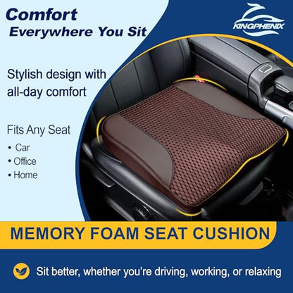 Memory Foam Car Seat Cushion for Driving Comfort and Office Use