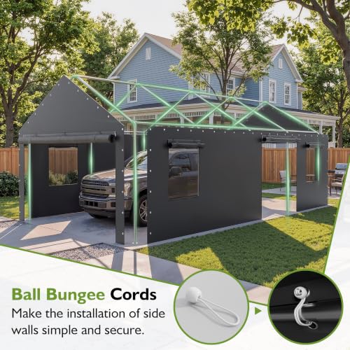 13x25 FT Heavy Duty Carport Canopy with All