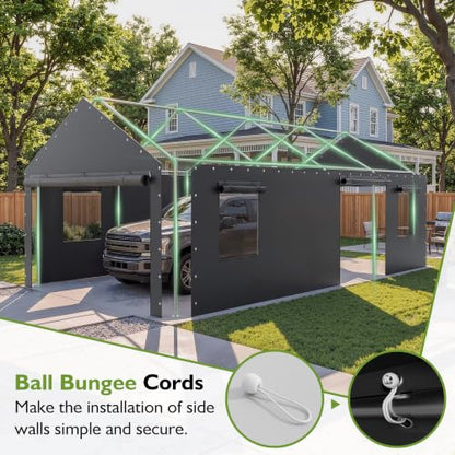 13x25 FT Heavy Duty Carport Canopy with All