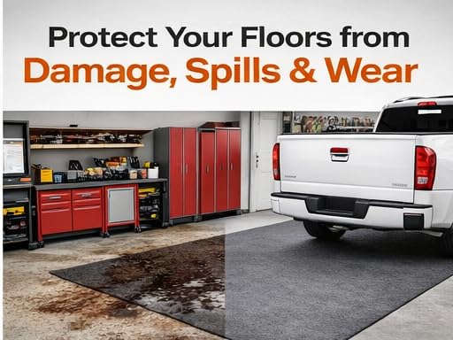 Heavy Duty Garage Floor Mat 7.4 ft x 8.2 ft Waterproof Multi