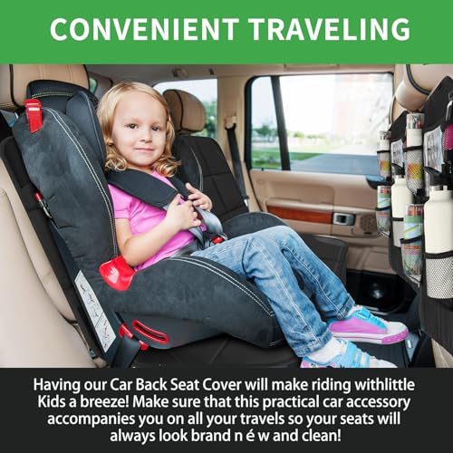 4 Pack Non slip Car Seat Protector and Backseat Organizer Kick Mat with Tablet Holder (4 Count)