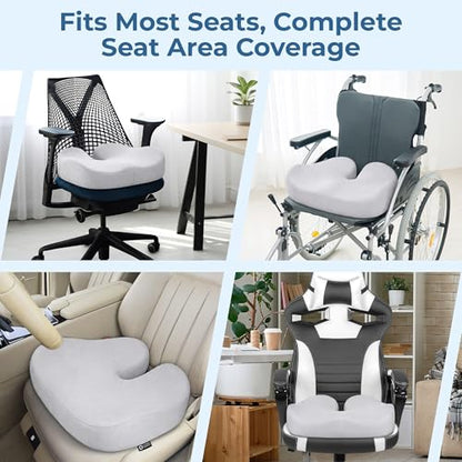 Seat Cushion Memory Foam Chair Cushion for Tailbone Pain Relief