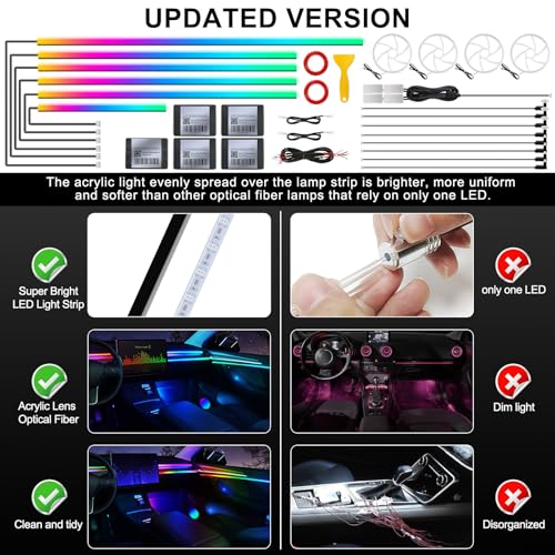 Dreamcolor Acrylic Interior Car LED Strip Light with Wireless APP