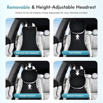 Upgraded Car Seat Lumbar Support Pillow and Adjustable Headrest One