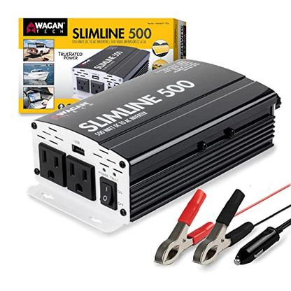 3716 500W Slim Line AC to DC Inverter 500W TrueRated 1000W Surge Power Inverter