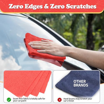 Shop Towels Red Microfiber Cleaning Cloth Bulk (200 Count)