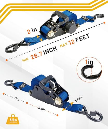 2PCs Retractable Ratchet Tie (2 Count)