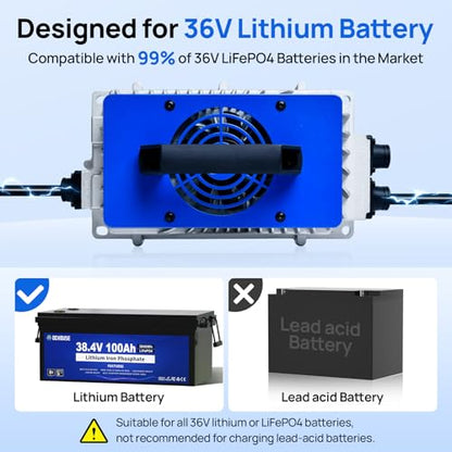36V 25A Lithium Charger ≥93% Efficiency for Golf Cart Batteries