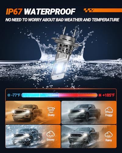 H7 Fog Light Bulbs 900% Brightness 50000LM Super Bright