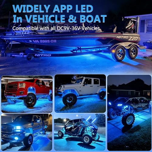 108 High Power LEDs per Pod 4Pods Pure Blue Rock Lights Ultra