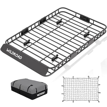 Rooftop Cargo Carrier Combo Roof Rack Cargo Basket 64" x 39" x 4"
